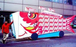 どんたくパレードの山車にリンク