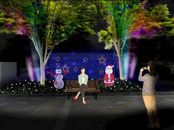 イルミネーションの簡単なパース