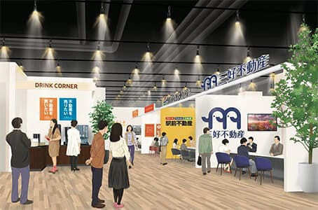 施設内における展示会のイメージパース