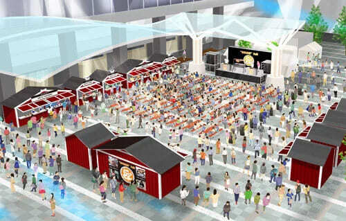 大型広場における飲食イベントのイメージパース